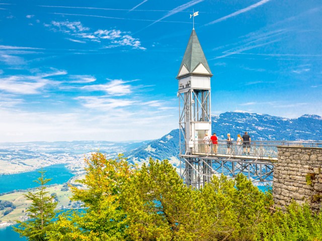 Hammetschwand Lift overlooking mountains in Switzerland