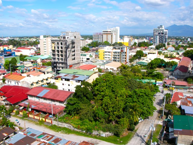 Cityscape of Angeles, Philippines, seen from above