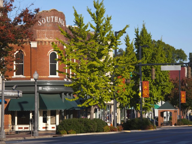 Main street in Muscle Shoals, Alabama