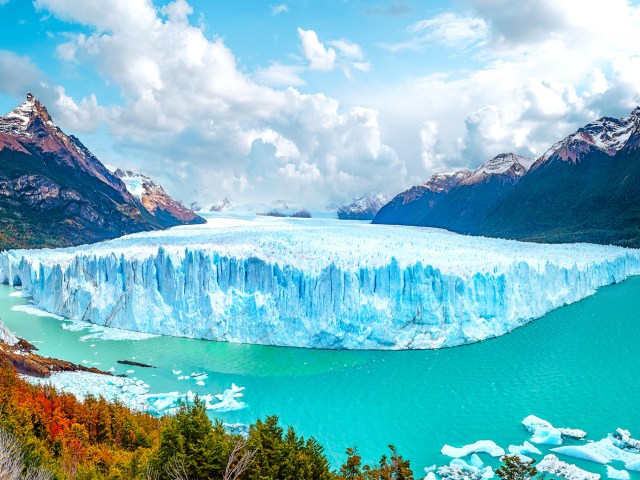 Aerial view of Perito Moreno glacier in Patagonia, Argentina