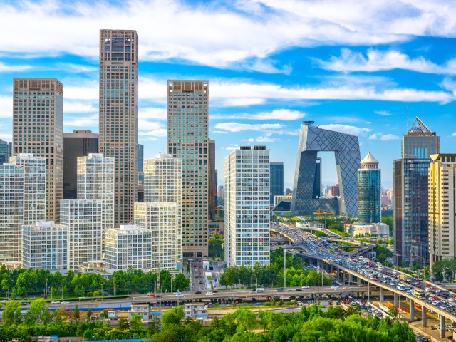 Modern skyscrapers in the financial district of Beijing, China