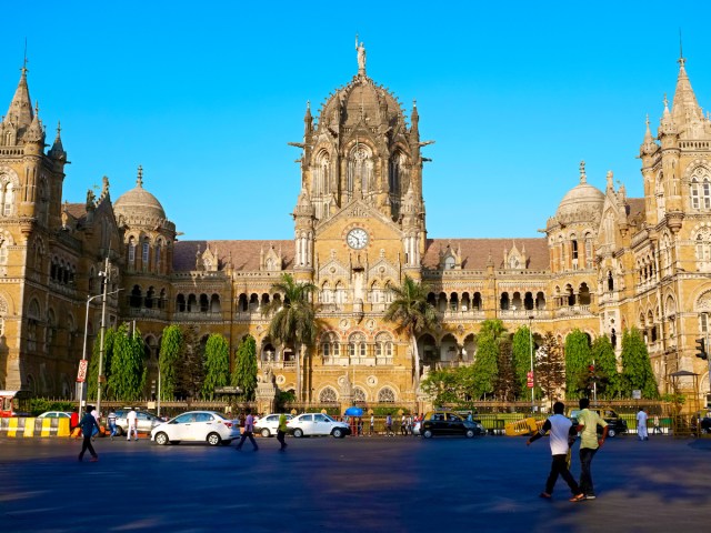 Grand exterior of Chhatrapati Shivaji Maharaj Terminus in Mumbai, India