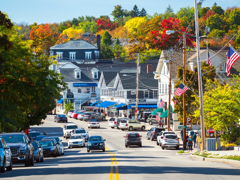 Small town scene in Wolfeboro, New Hampshire