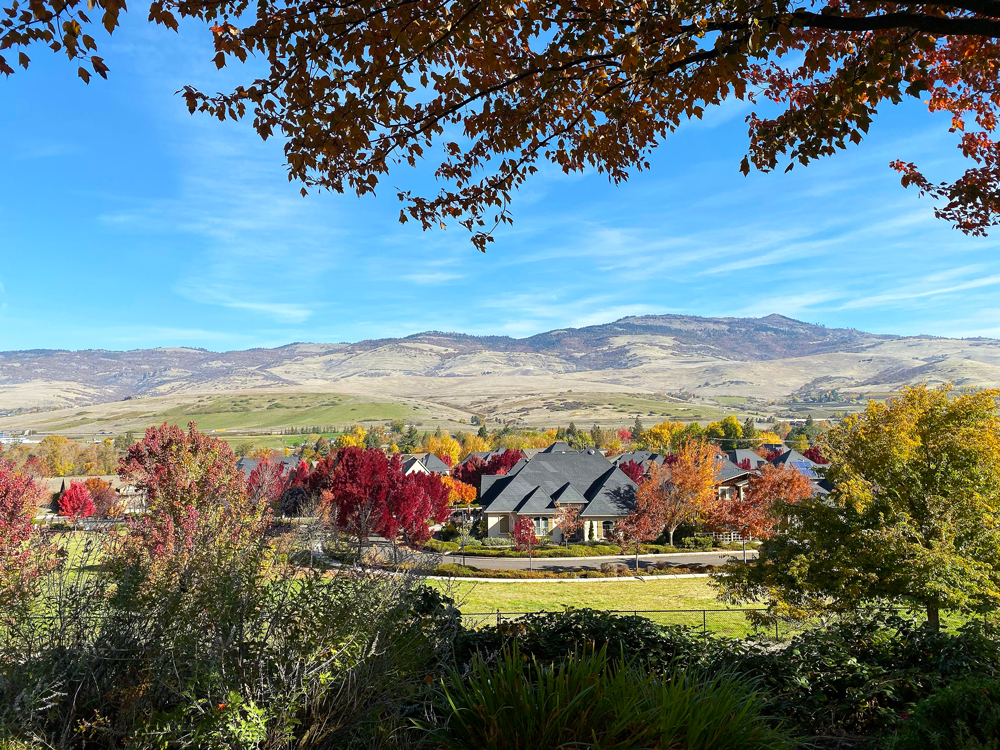 Homes beside mountains in Ashland, Oregon