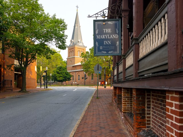 Sign for the Maryland Inn at the Historic Inns of Annapolis