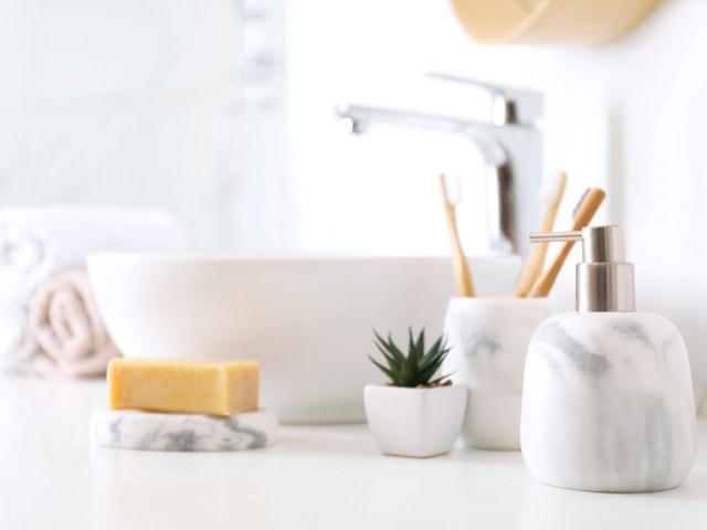 Hotel room sink