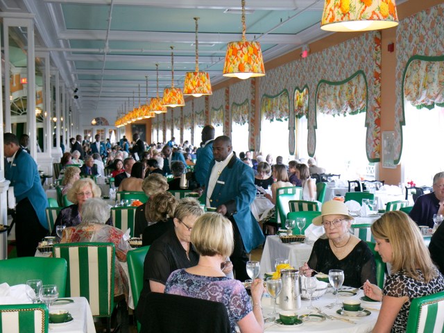Diners at the Grand Hotel in Mackinac Island, Michigan