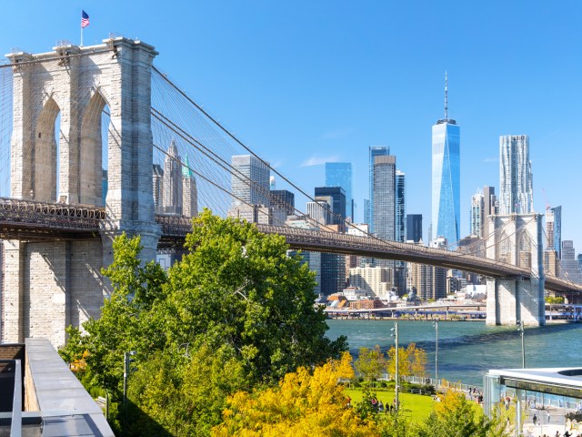 Brooklyn Bridge and Manhattan skyline in New York City