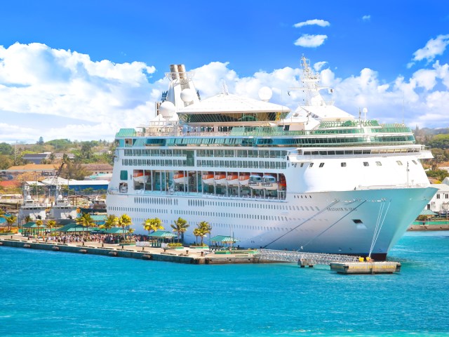 Cruise ship at Caribbean port