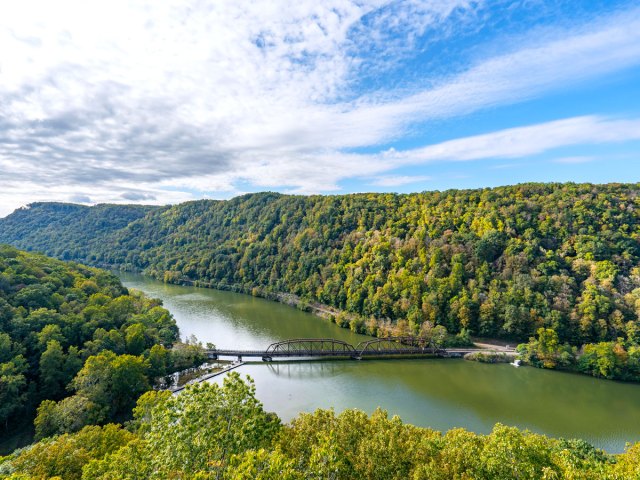 Appalachian Mountain landscape of West Virginia, seen from above