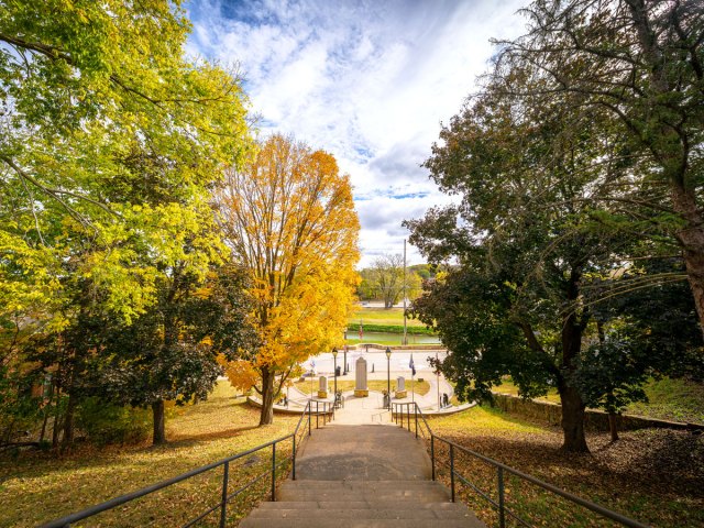 Steps leading to park in Galena, Illinois
