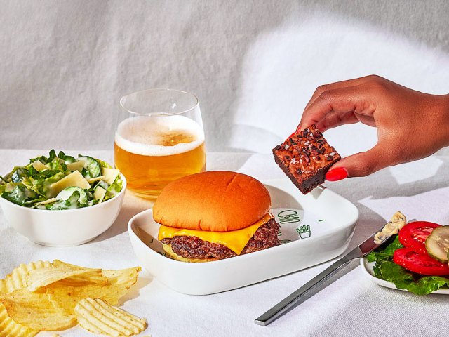 Shake Shack meal served aboard Delta Air Lines
