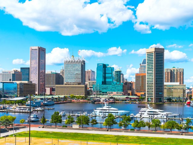 Skyline and harbor of Baltimore, Maryland