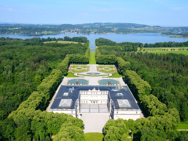 Aerial view of Herrenchiemsee Palace