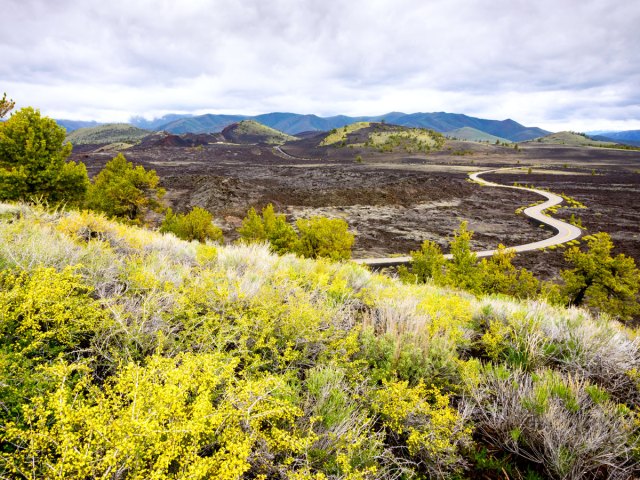Lunar-like landscape of Craters of the Moon National Monument in Idaho