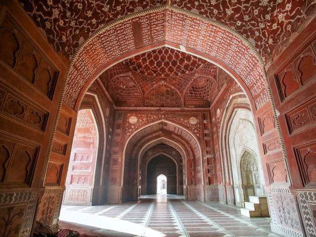 Interior of the Taj Mahal in Agra, India