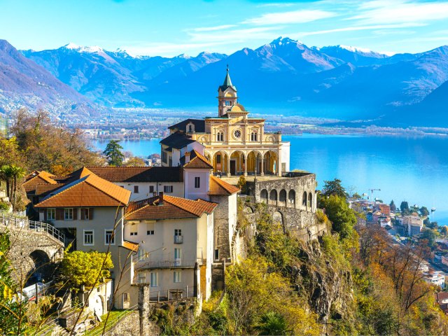 Madonna del Sasso Church overlooking Locarno and Lake Maggiore