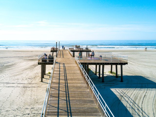 Boardwalk along the beach in North Wildwood, New Jersey