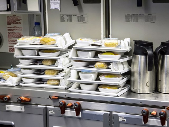 Meal trays in aircraft galley