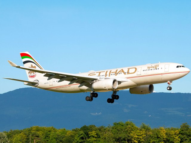 Etihad Airways Airbus A330 on approach
