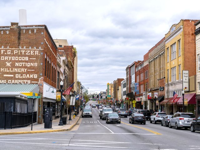 Businesses along State Street in Bristol