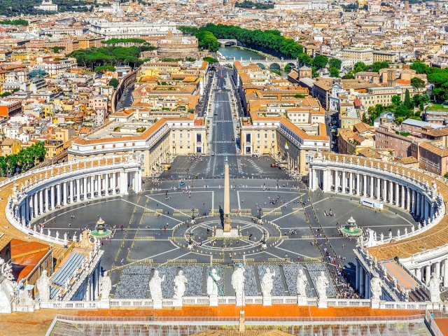 Aerial view of St. Peter's Square in Vatican City