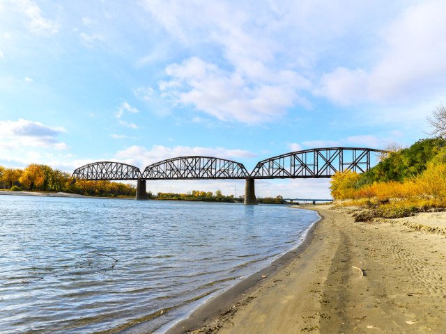Bridge over Missouri River in North Dakota