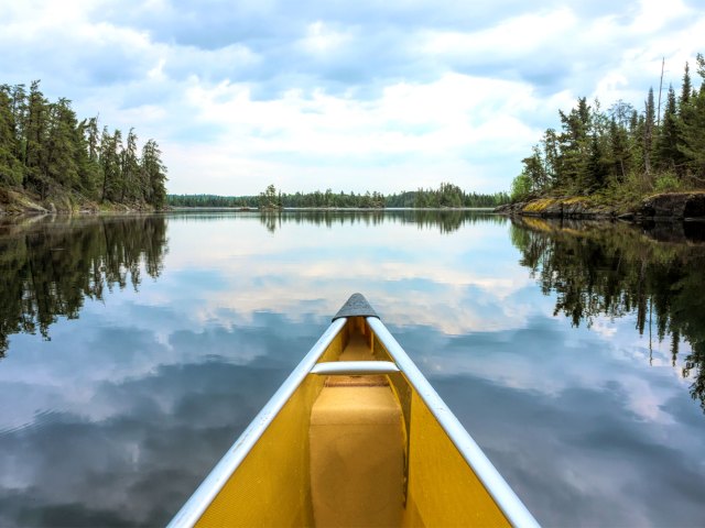 Canoe in Minnesota lake