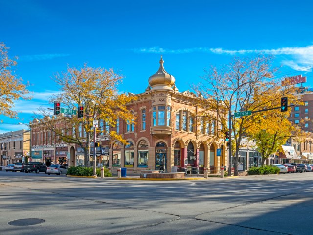 Street corner in downtown Rapid City, South Dakota