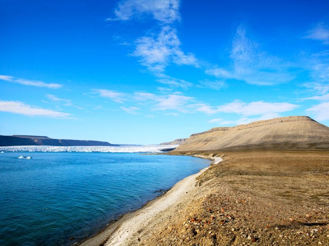 Landscape of Devon Island, Canada, seen from above