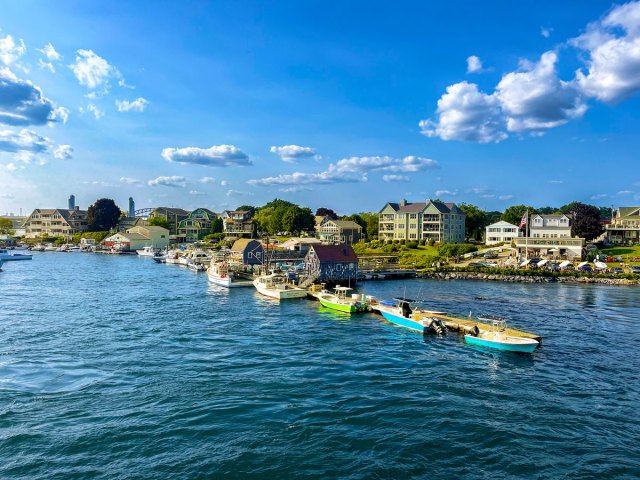 Aerial view of shoreline of Kittery, Maine