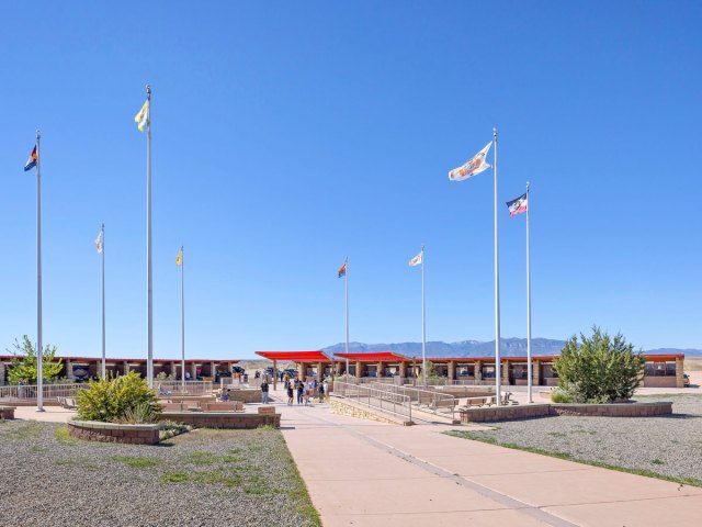 Flags flying over the Four Corners Monument