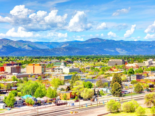 Aerial view of Missoula, Montana