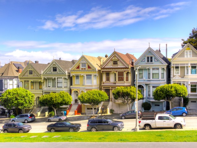 The Painted Ladies Victorian homes in San Francisco, California
