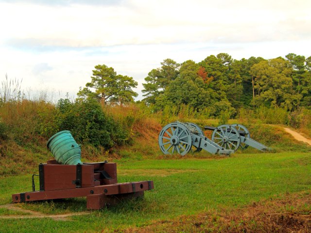 Battle monument in Colonial National Historical Park in Williamsburg, Virginia