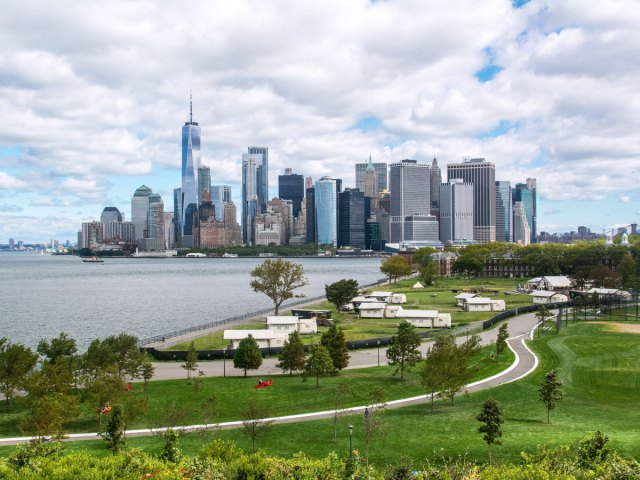 View of Lower Manhattan skyline from Governors Island