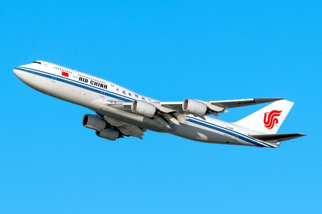 Air China Boeing 747-8 departing runway