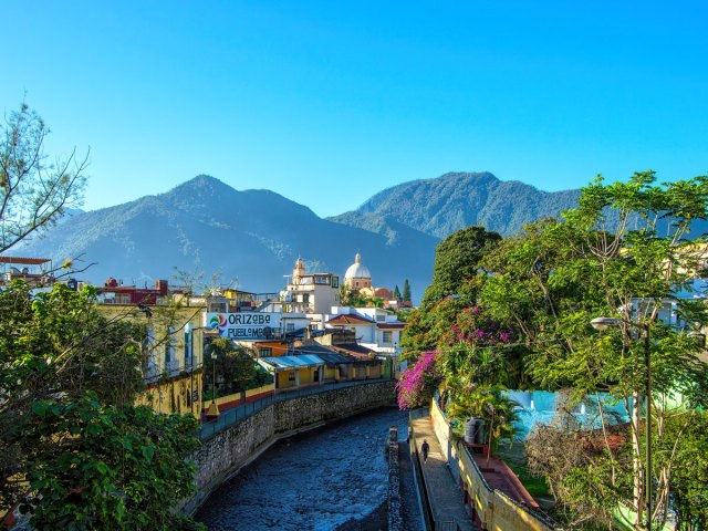Orizaba, Mexico, with mountains in distance