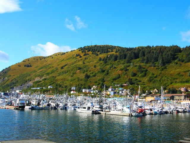 Boats in harbor on Kodiak Island, Alaska