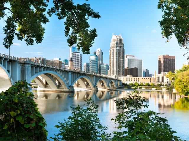 Third Avenue Bridge and Minneapolis skyline