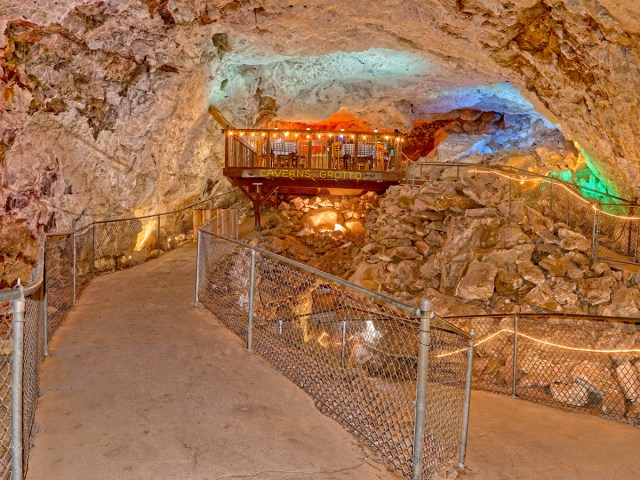 Underground walkways at the Grand Canyon Caverns in Arizona