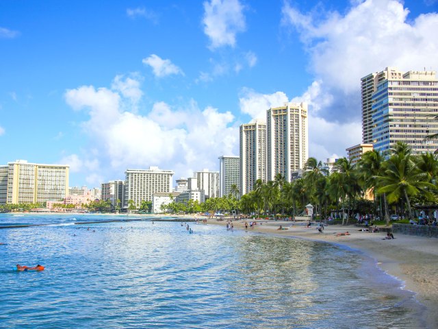 Waikiki Beach in Honolulu, Hawaii