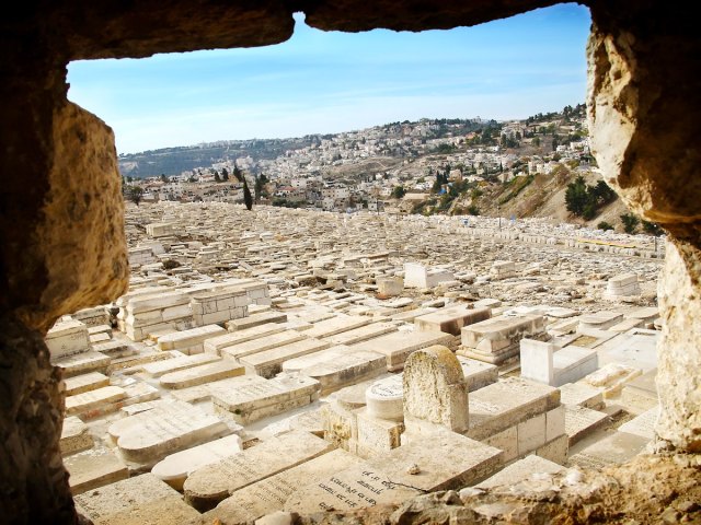 Gravesites at Mount of Olives Jewish Cemetery in Jerusalem 