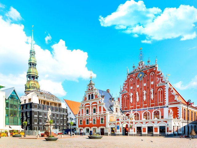 Main square in Old Town of Riga, Latvia