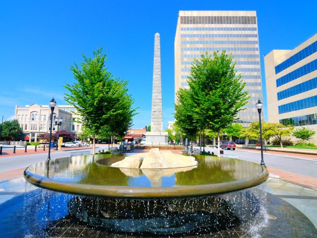 Fountain in downtown Asheville, North Carolina