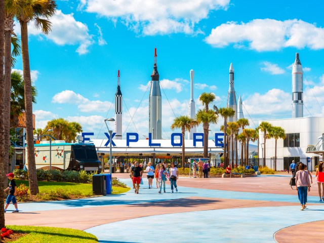 Visitors at NASA Kennedy Space Center in Florida